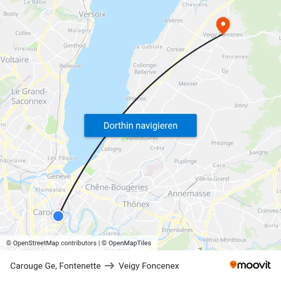 Carouge Ge, Fontenette to Veigy Foncenex map