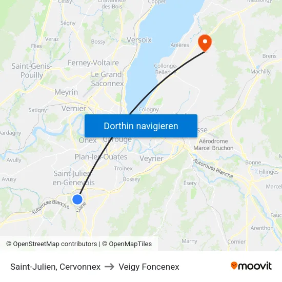 Saint-Julien, Cervonnex to Veigy Foncenex map