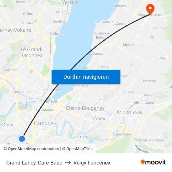 Grand-Lancy, Curé-Baud to Veigy Foncenex map