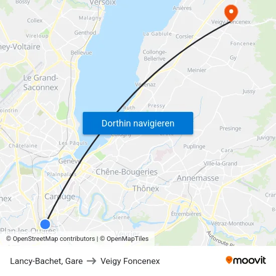 Lancy-Bachet, Gare to Veigy Foncenex map