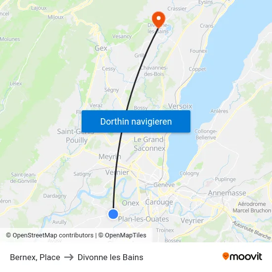 Bernex, Place to Divonne les Bains map