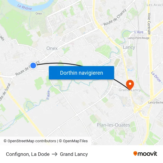Confignon, La Dode to Grand Lancy map