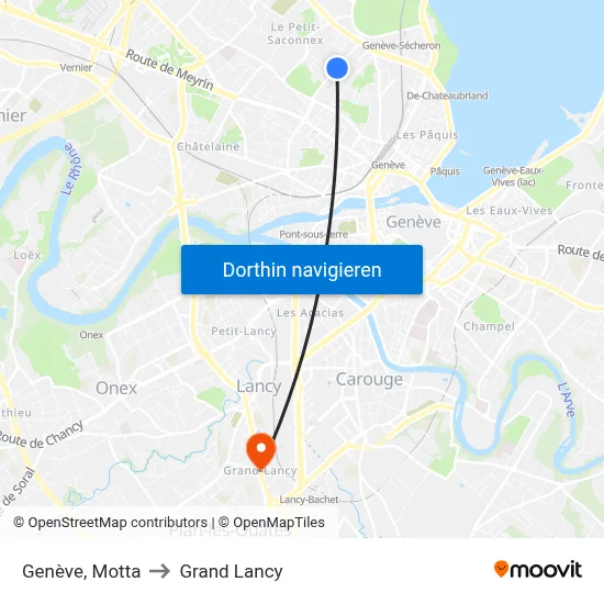 Genève, Motta to Grand Lancy map