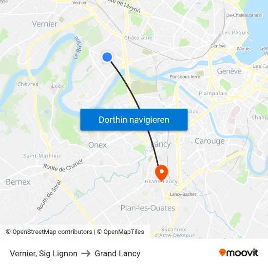 Vernier, Sig Lignon to Grand Lancy map