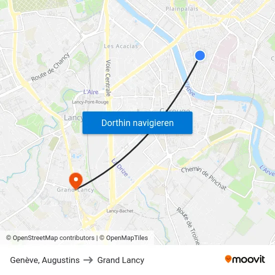 Genève, Augustins to Grand Lancy map