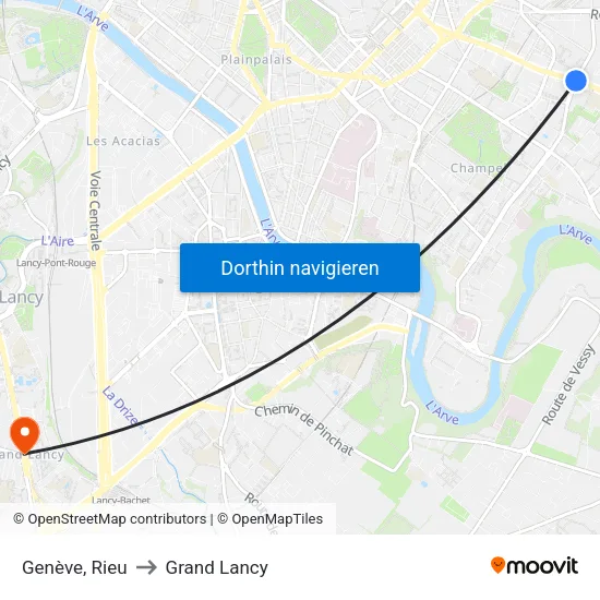 Genève, Rieu to Grand Lancy map