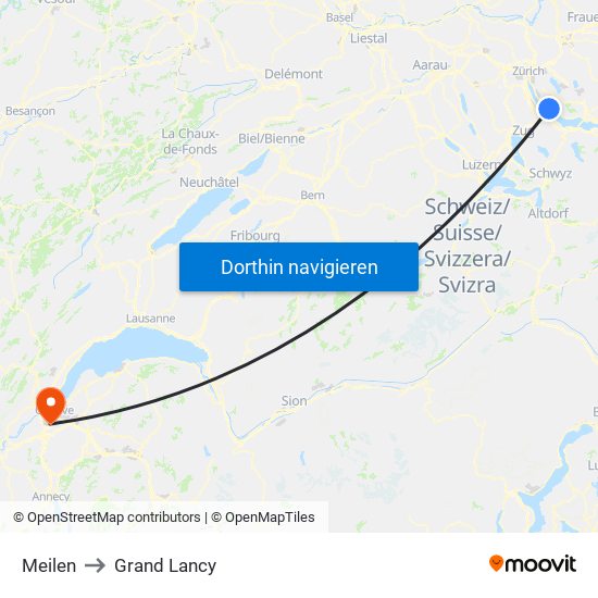 Meilen to Grand Lancy map