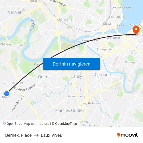 Bernex, Place to Eaux Vives map