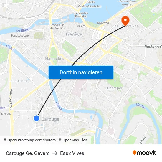 Carouge Ge, Gavard to Eaux Vives map