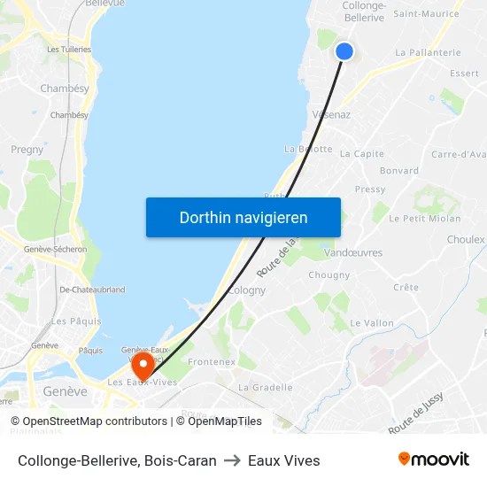 Collonge-Bellerive, Bois-Caran to Eaux Vives map