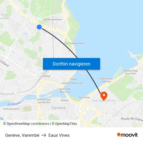 Genève, Varembé to Eaux Vives map