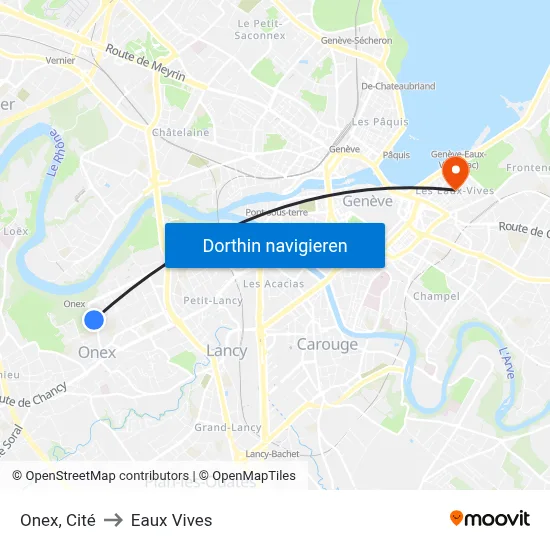 Onex, Cité to Eaux Vives map