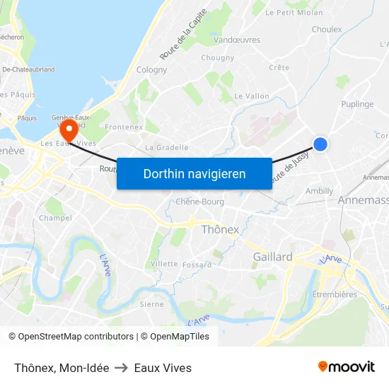 Thônex, Mon-Idée to Eaux Vives map