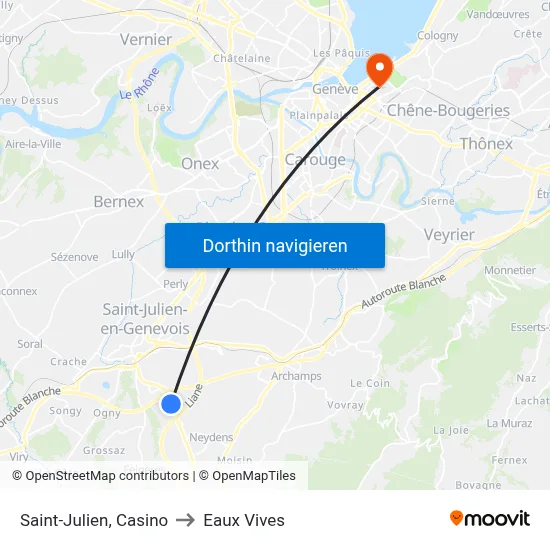 Saint-Julien, Casino to Eaux Vives map