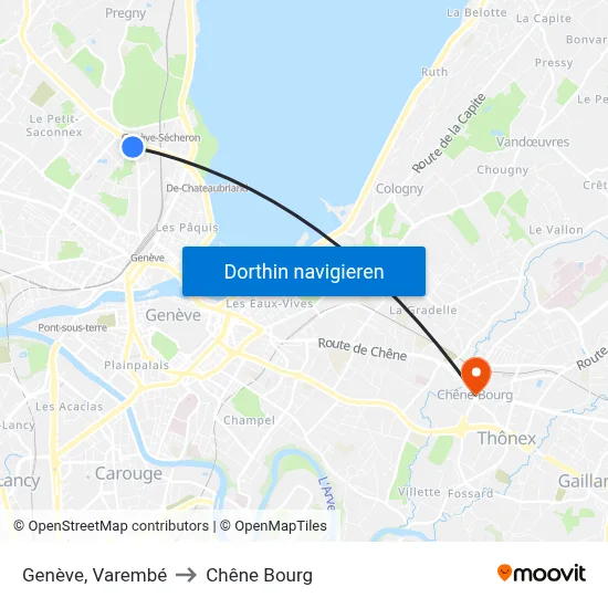 Genève, Varembé to Chêne Bourg map