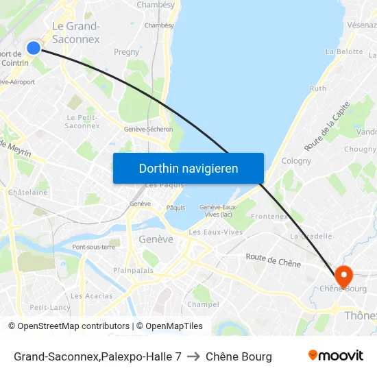 Grand-Saconnex,Palexpo-Halle 7 to Chêne Bourg map