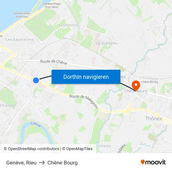 Genève, Rieu to Chêne Bourg map
