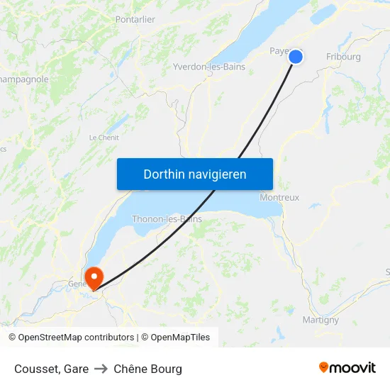 Cousset, Gare to Chêne Bourg map
