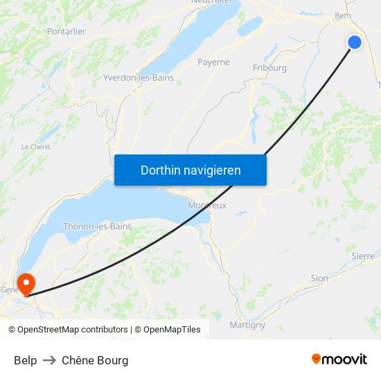 Belp to Chêne Bourg map