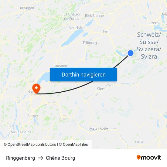 Ringgenberg to Chêne Bourg map