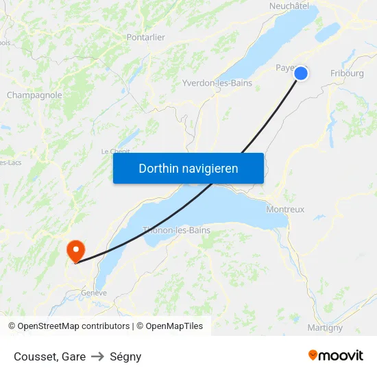 Cousset, Gare to Ségny map