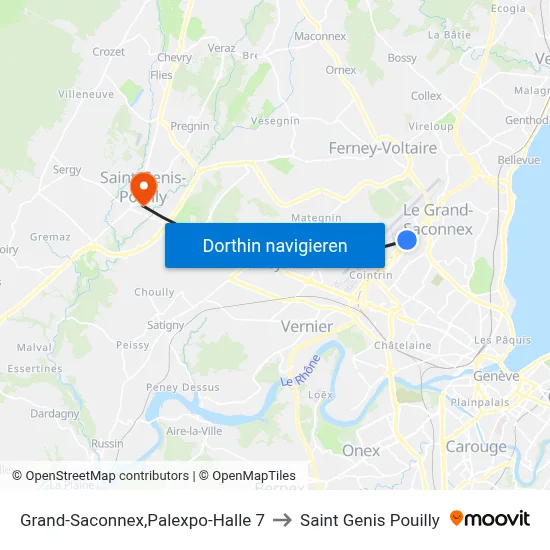 Grand-Saconnex,Palexpo-Halle 7 to Saint Genis Pouilly map