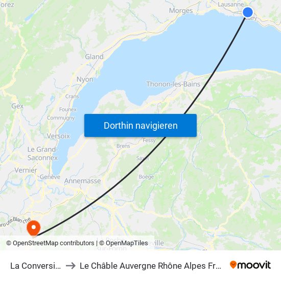 La Conversion to Le Châble Auvergne Rhône Alpes France map