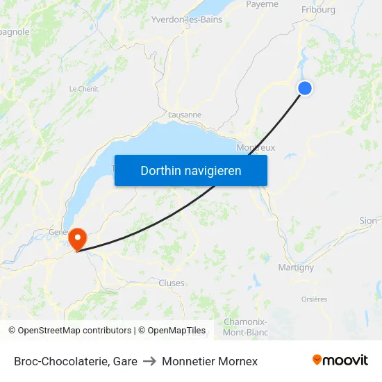 Broc-Chocolaterie, Gare to Monnetier Mornex map