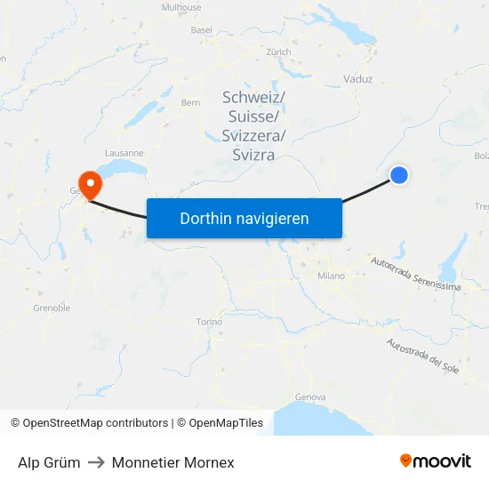Alp Grüm to Monnetier Mornex map