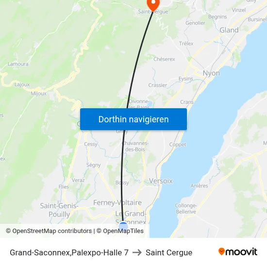 Grand-Saconnex,Palexpo-Halle 7 to Saint Cergue map
