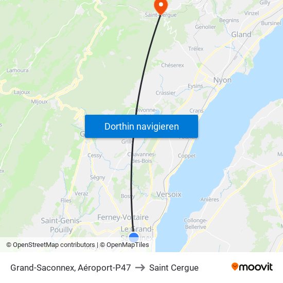 Grand-Saconnex, Aéroport-P47 to Saint Cergue map