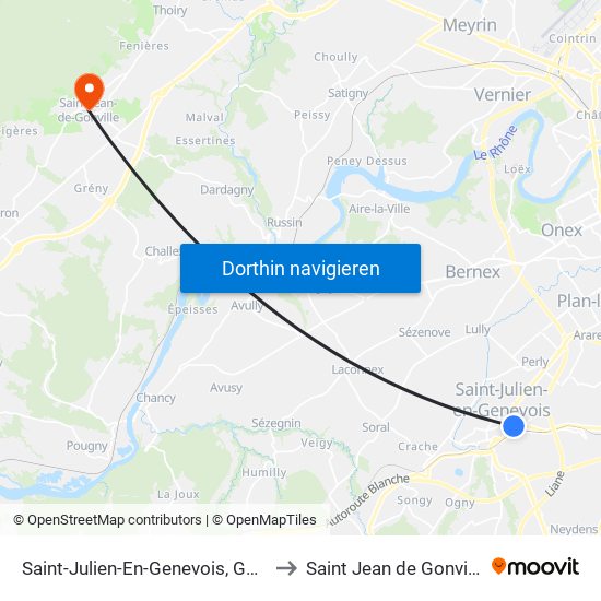 Saint-Julien-En-Genevois, Gare to Saint Jean de Gonville map