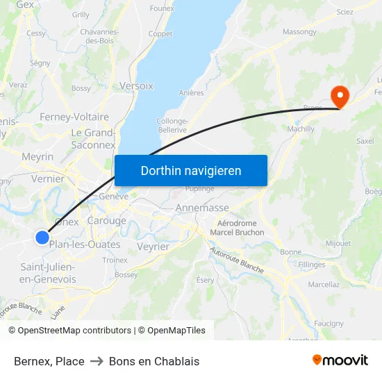 Bernex, Place to Bons en Chablais map