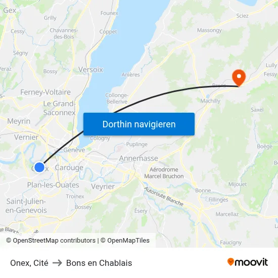 Onex, Cité to Bons en Chablais map