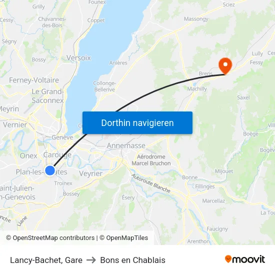 Lancy-Bachet, Gare to Bons en Chablais map