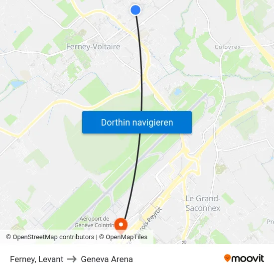 Ferney, Levant to Geneva Arena map