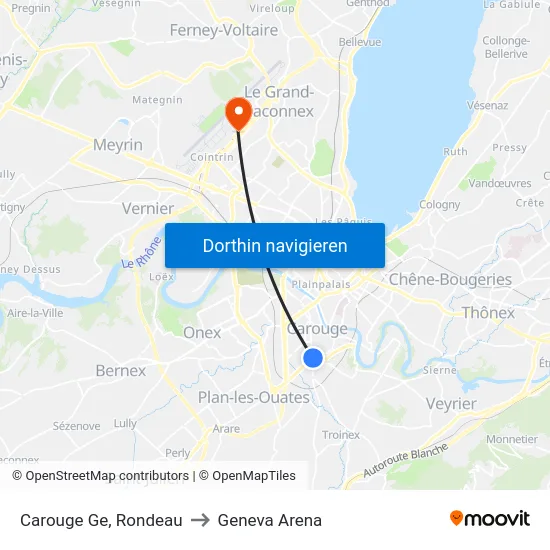 Carouge Ge, Rondeau to Geneva Arena map