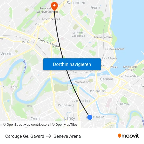 Carouge Ge, Gavard to Geneva Arena map