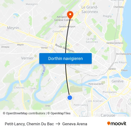 Petit-Lancy, Chemin Du Bac to Geneva Arena map