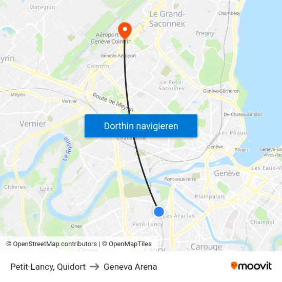 Petit-Lancy, Quidort to Geneva Arena map