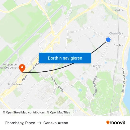 Chambésy, Place to Geneva Arena map