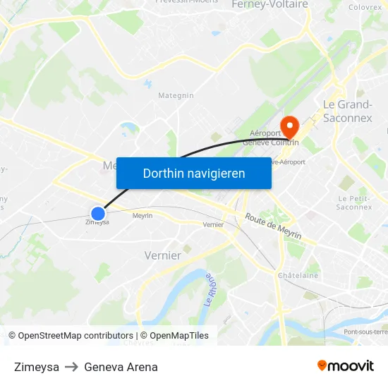 Zimeysa to Geneva Arena map