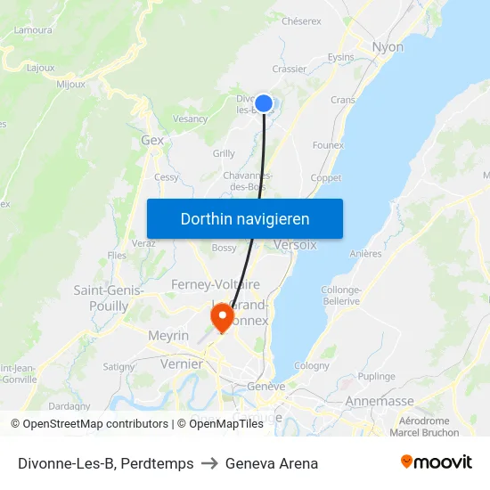 Divonne-Les-B, Perdtemps to Geneva Arena map