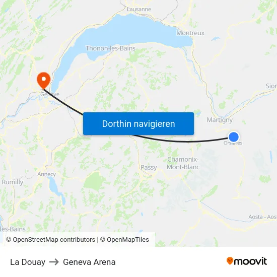 La Douay to Geneva Arena map