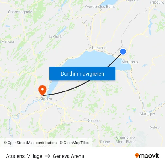 Attalens, Village to Geneva Arena map