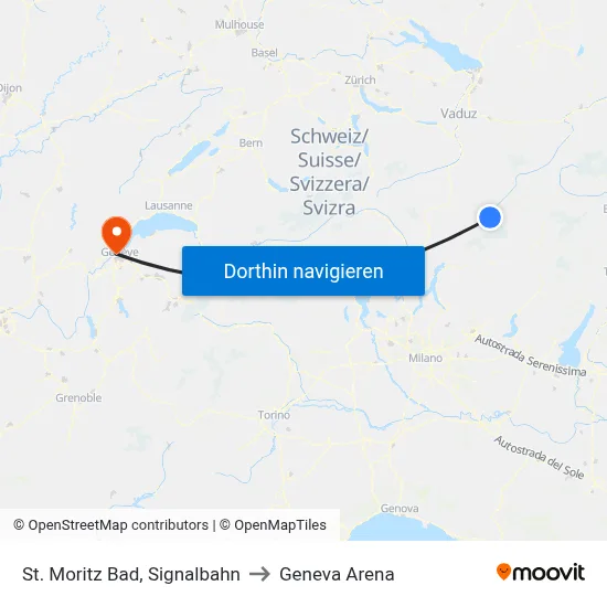 St. Moritz Bad, Signalbahn to Geneva Arena map