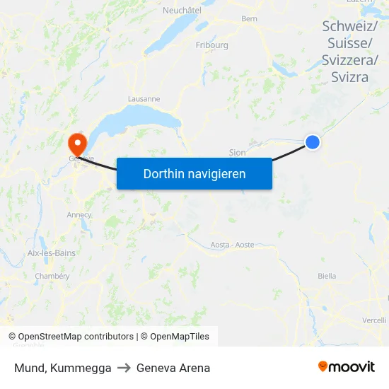 Mund, Kummegga to Geneva Arena map