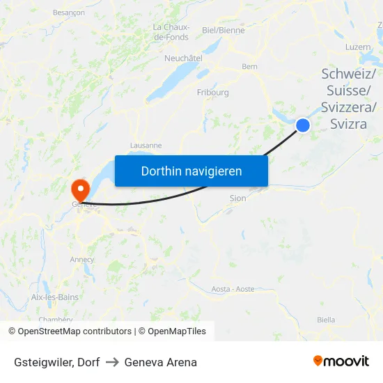 Gsteigwiler, Dorf to Geneva Arena map