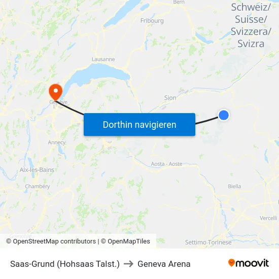 Saas-Grund (Hohsaas Talst.) to Geneva Arena map