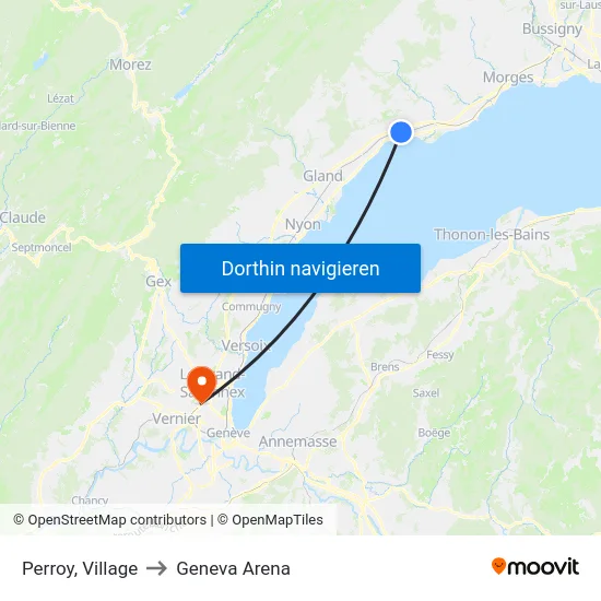 Perroy, Village to Geneva Arena map